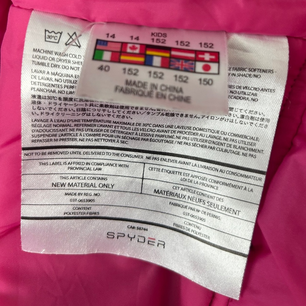 Girls Spyder ski jacket